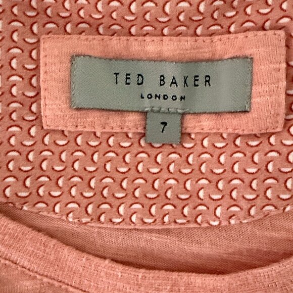 Men's Ted Baker salmon t-shirt 3XLarge pastel preppy designer heathered pink - Picture 9 of 10
